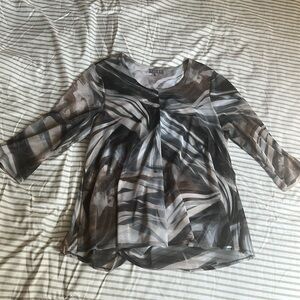 Laura Petite Sheer Striped Top